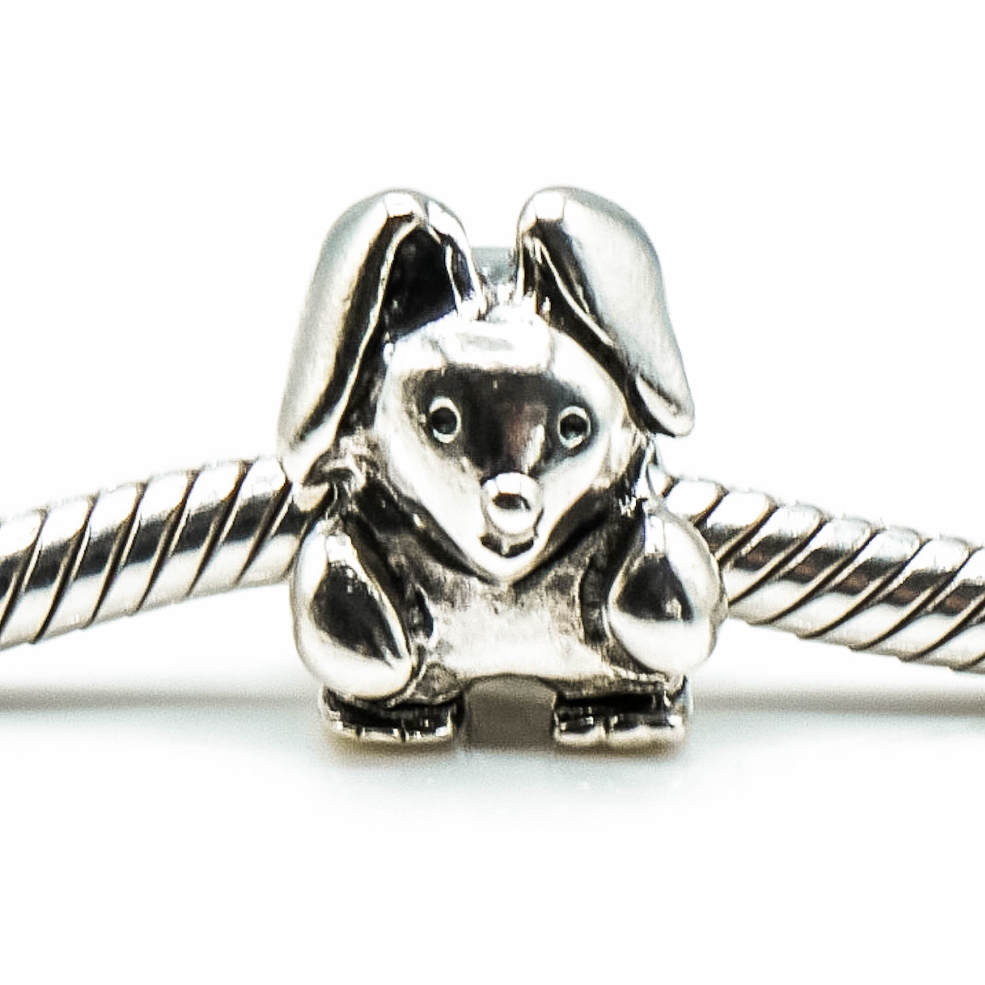 【ANDAASH】Parts Bunny Silver☆かわいいアイテム☆ PANDORA Rabbit Sterling Silver Easter Rabbit Animal Charm