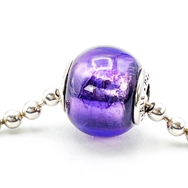 Pandora ESSENCE Faith Sterling Silver Charm With Synthetic Amethyst 796006AM - Retired