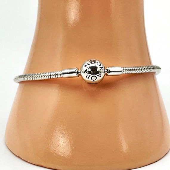 Pandora Smooth Sterling Silver Snake Chain Pandora Clasp Bracelet