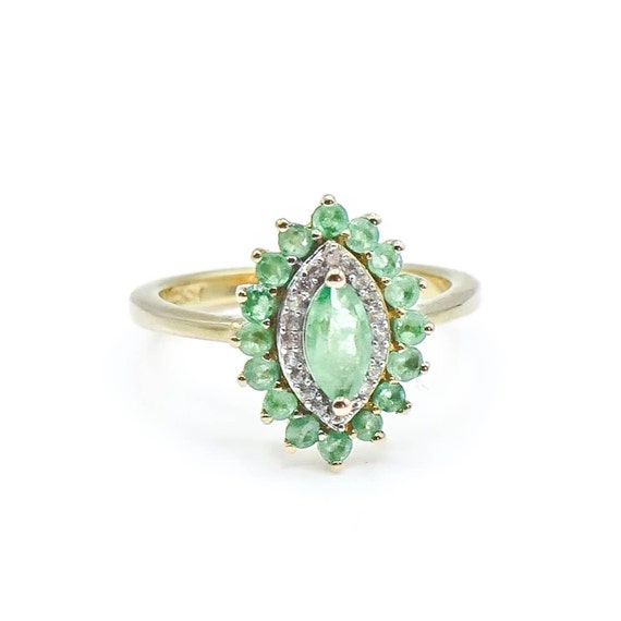 d'JOY Gold Plated Sterling Silver Emerald and Zir… - image 1