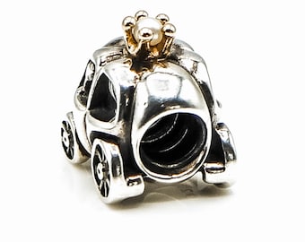 パンドラ　pandora royal carriage charm 14k Authentic Pandora Silver/14K Gold Royal Carriage charm