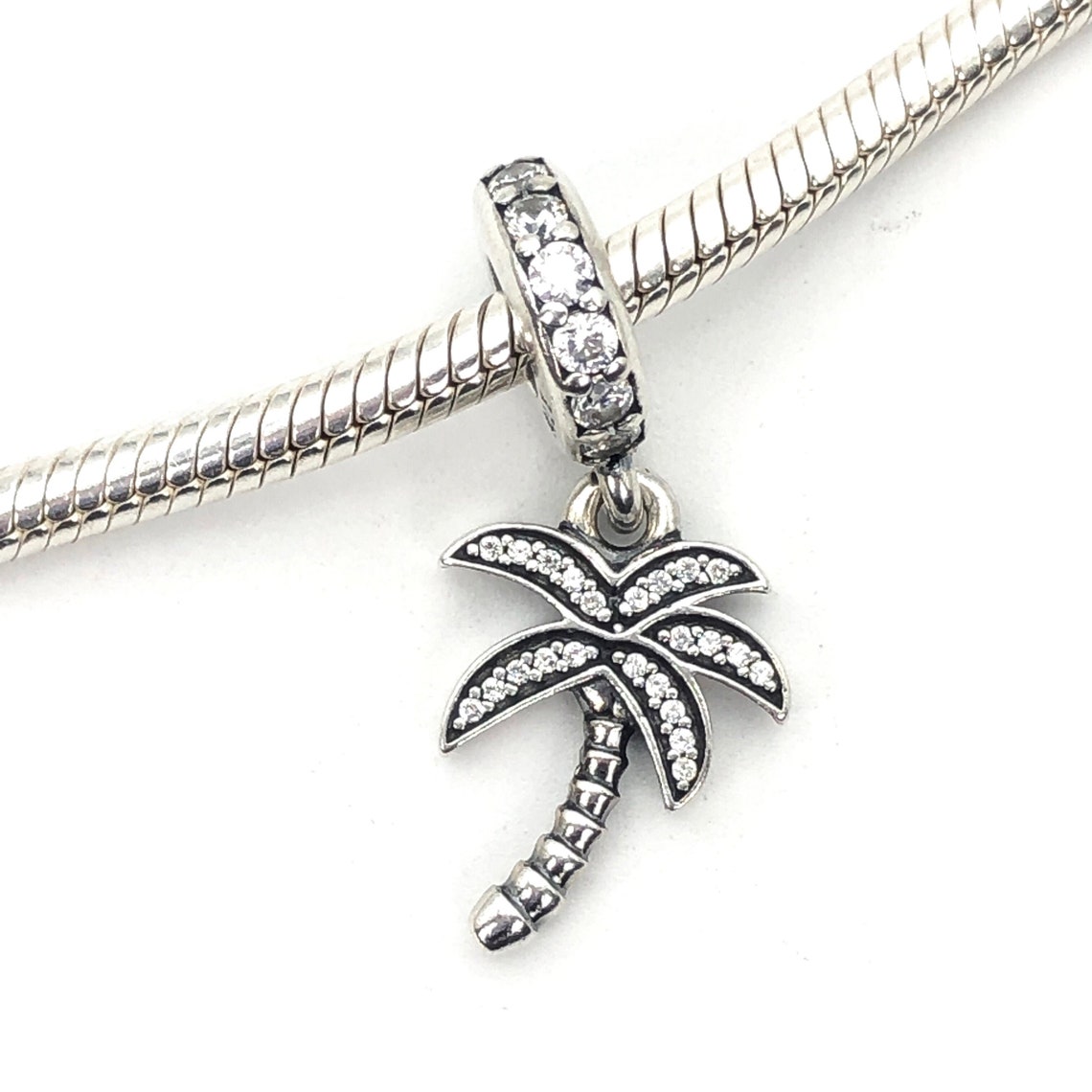 PANDORA Sparkling Palm Tree Silver Dangle Travel Charm With Etsy