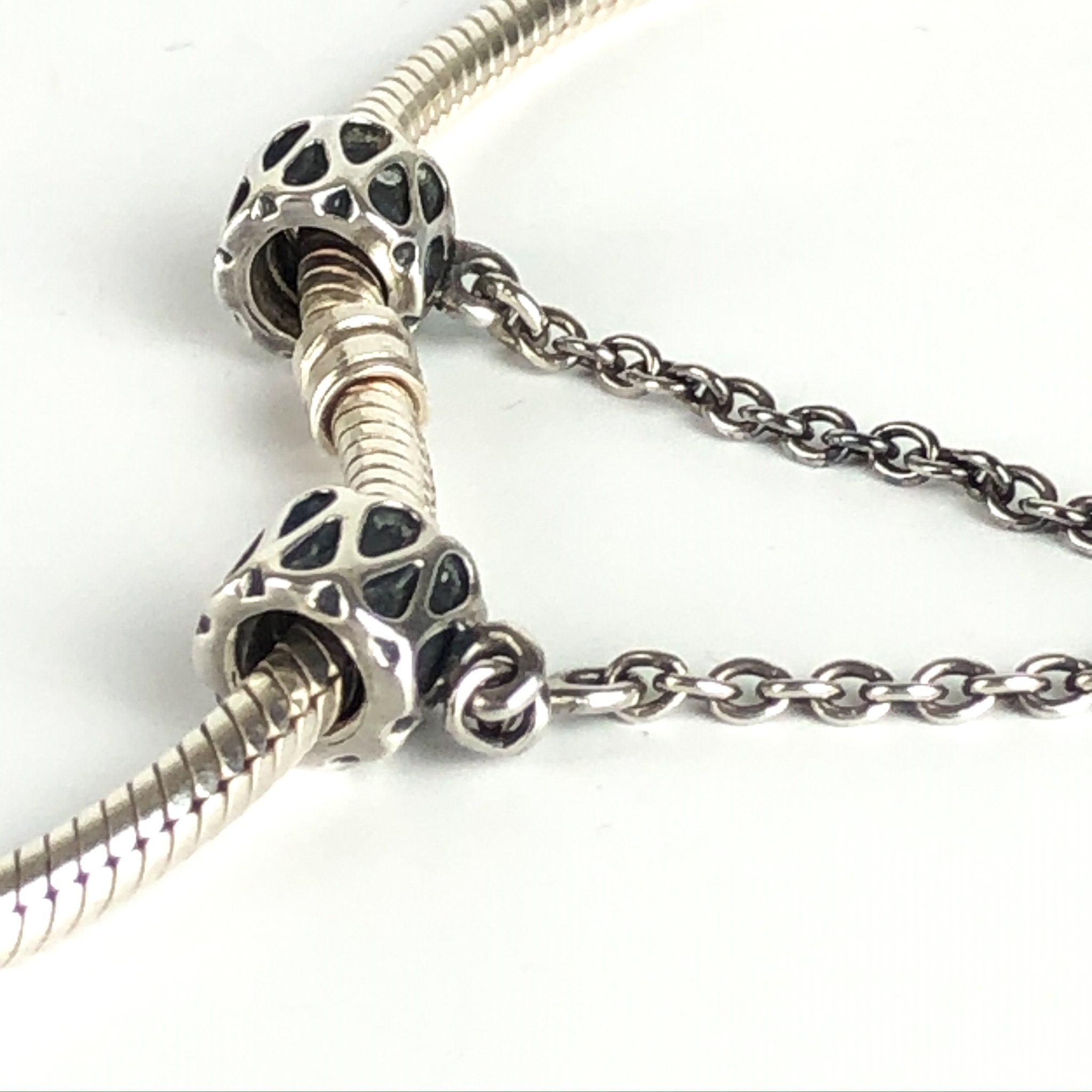 PANDORA Raindrop Sterling Silver Safety Chain Charm Etsy UK