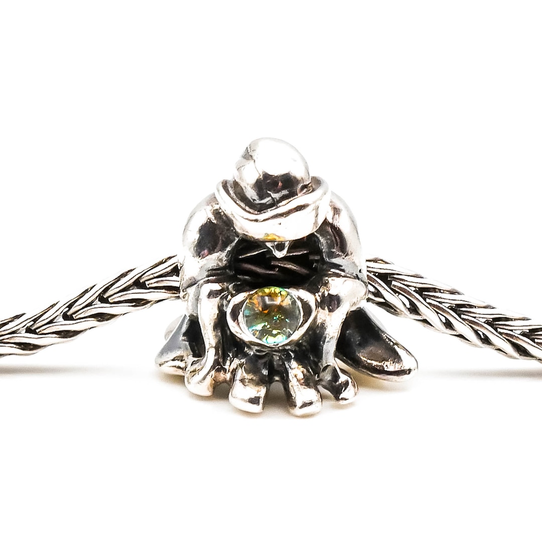 TROLLBEADS Raro Charm in Argento Sterling con Perlina Il Veggente