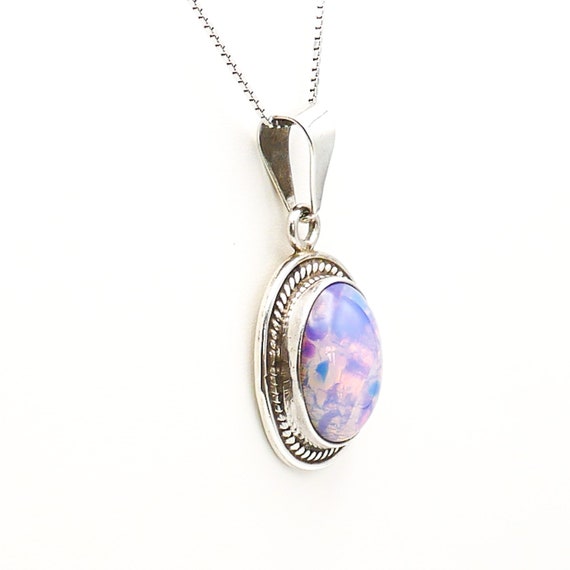 Sterling Silver Dichroic Glass Pendant Made in Me… - image 3