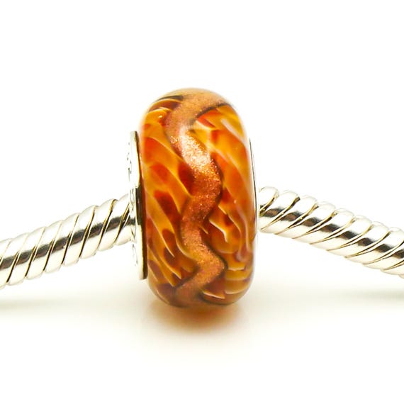 Chamilia Brown Murano Glass Charm With Sterling Silver Core