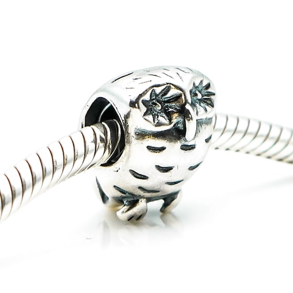 PANDORA Owl Sterling Silver Charm - Etsy