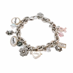 Brighton Love Heals Breast Cancer Survivor Charm Bracelet 8.7 Inches Adjustable