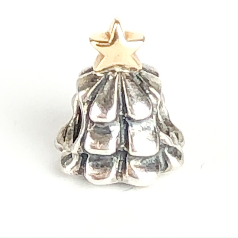 PANDORA Christmas Tree Sterling Silver Charm With 14k Gold Etsy UK