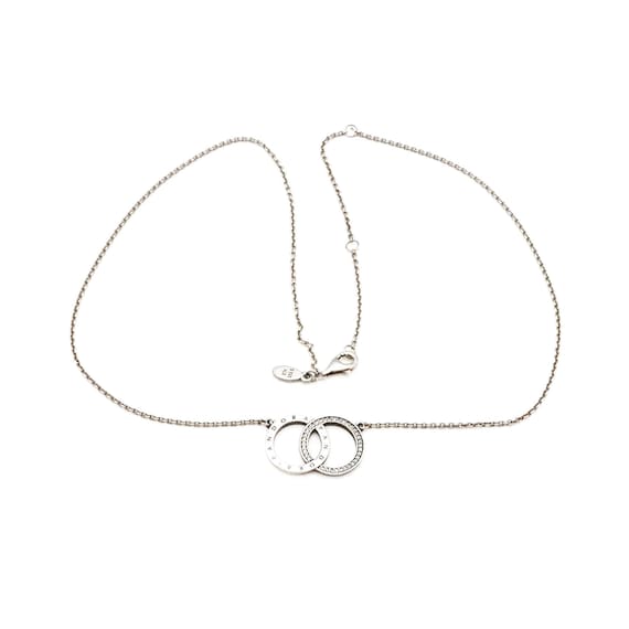Pandora Circles Sterling Silver Necklace With Clear Zirconia Retired
