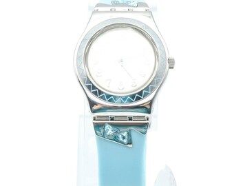 Swatch Irony Happy Joe Watch Unisex 37mm Blue Dial Steel Date YGS410G-WORKING! HAPPY JOE BLUE YGS400 Swatch Irony Watch | 1993 Vintage  main image 2