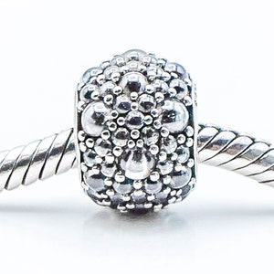 Pandora Shimmering Droplets Sterling Silver Charm With Clear Zirconia