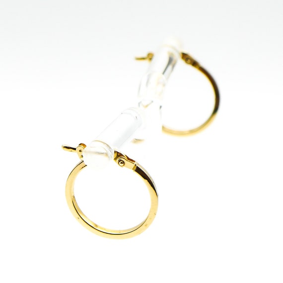 14k Yellow Gold Hoop Earrings - image 5