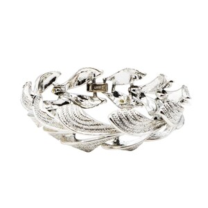 Pulsera vintage LISNER de eslabones en tono plateado, tamaño 7 pulgadas