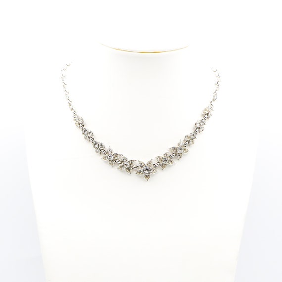 Vintage Signed Bogoff Clear Rhinestone Demi-Parur… - image 3