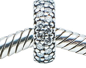 PANDORA Inspiration Within Sterling Silver Spacer Charm With Clear Zirconia