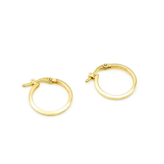 14k Yellow Gold Hoop Earrings - image 1