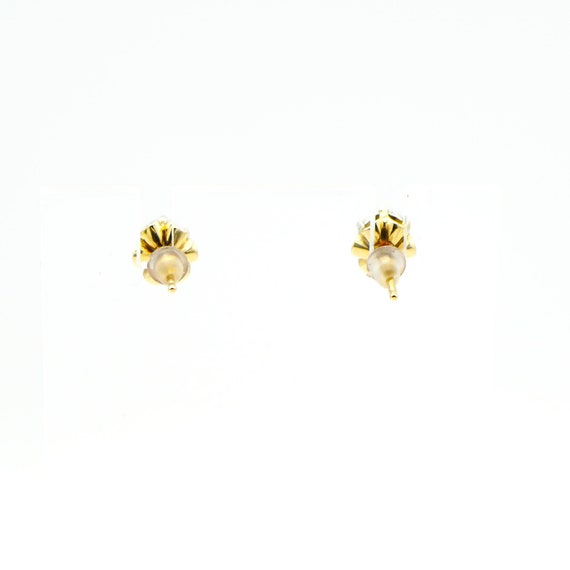 12k Yellow Gold Diamond Stud Earrings - image 2