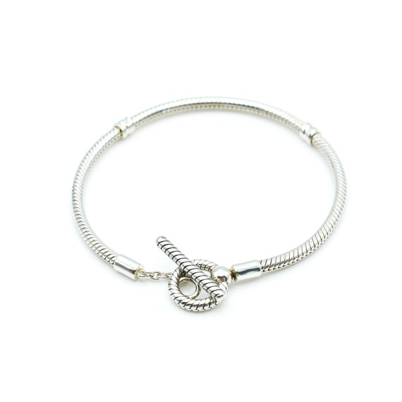 Pandora Moments Double Wrap Barrel Clasp Snake Chain Bracelet/Necklace, Sterling silver