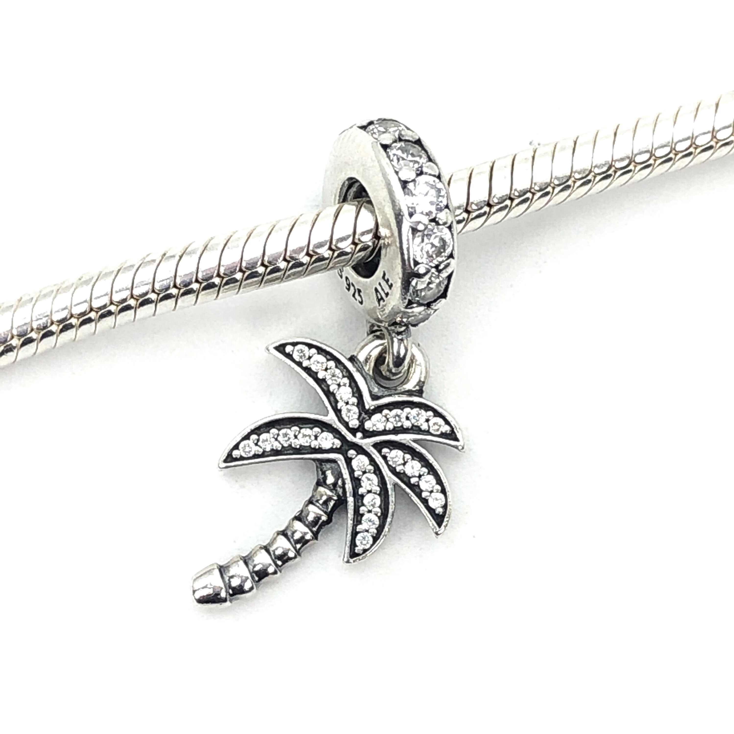 PANDORA Sparkling Palm Tree Silver Dangle Travel Charm With Etsy