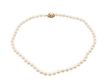 Vintage Akoya Pearl Necklace With 14k Gold Clasp