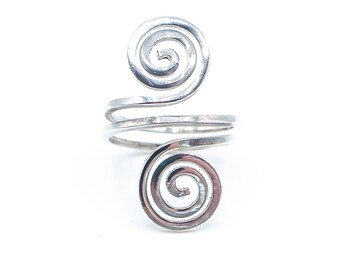 Vintage Sterling Silver Freeform Swirl Ring Size 7