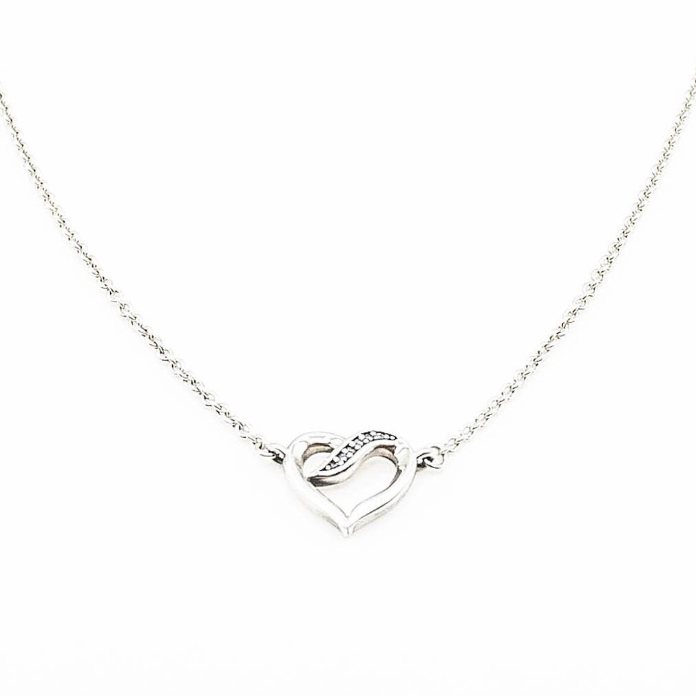 Pandora 17.7-inch Ribbons of Love Sterling Silver Necklace