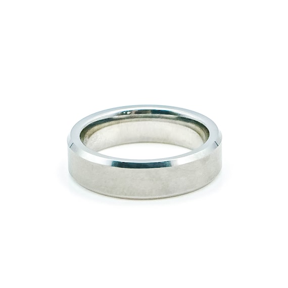 Tungsten Flat Polished Men's Wedding Band Ring Si… - image 1