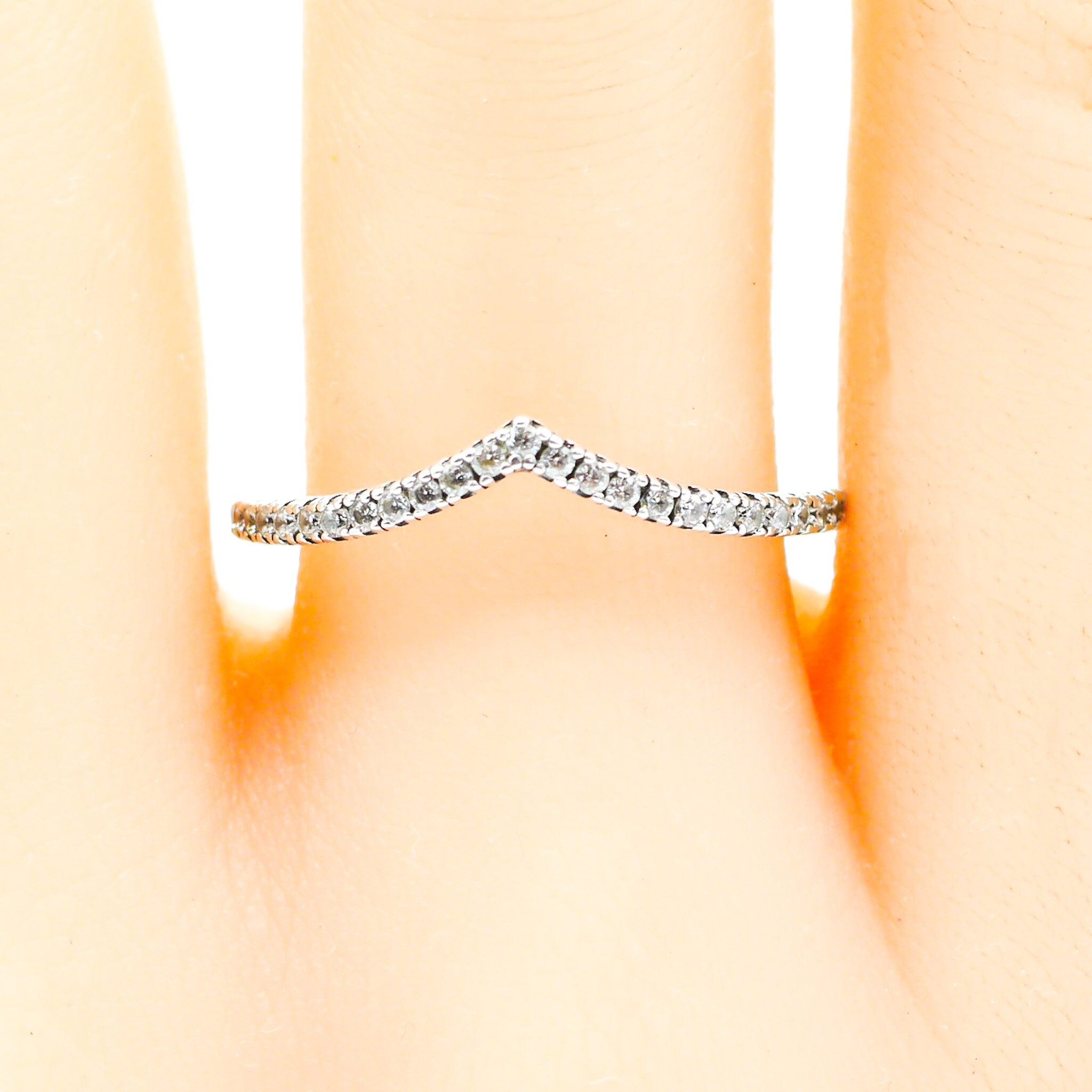 PANDORA Size 8.5 58 Shimmering Wish Sterling Silver Wishbone Ring