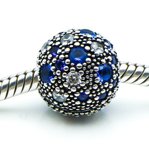PANDORA Cosmic Stars Sterling Silver Clip Charm With Blue Zirconia 