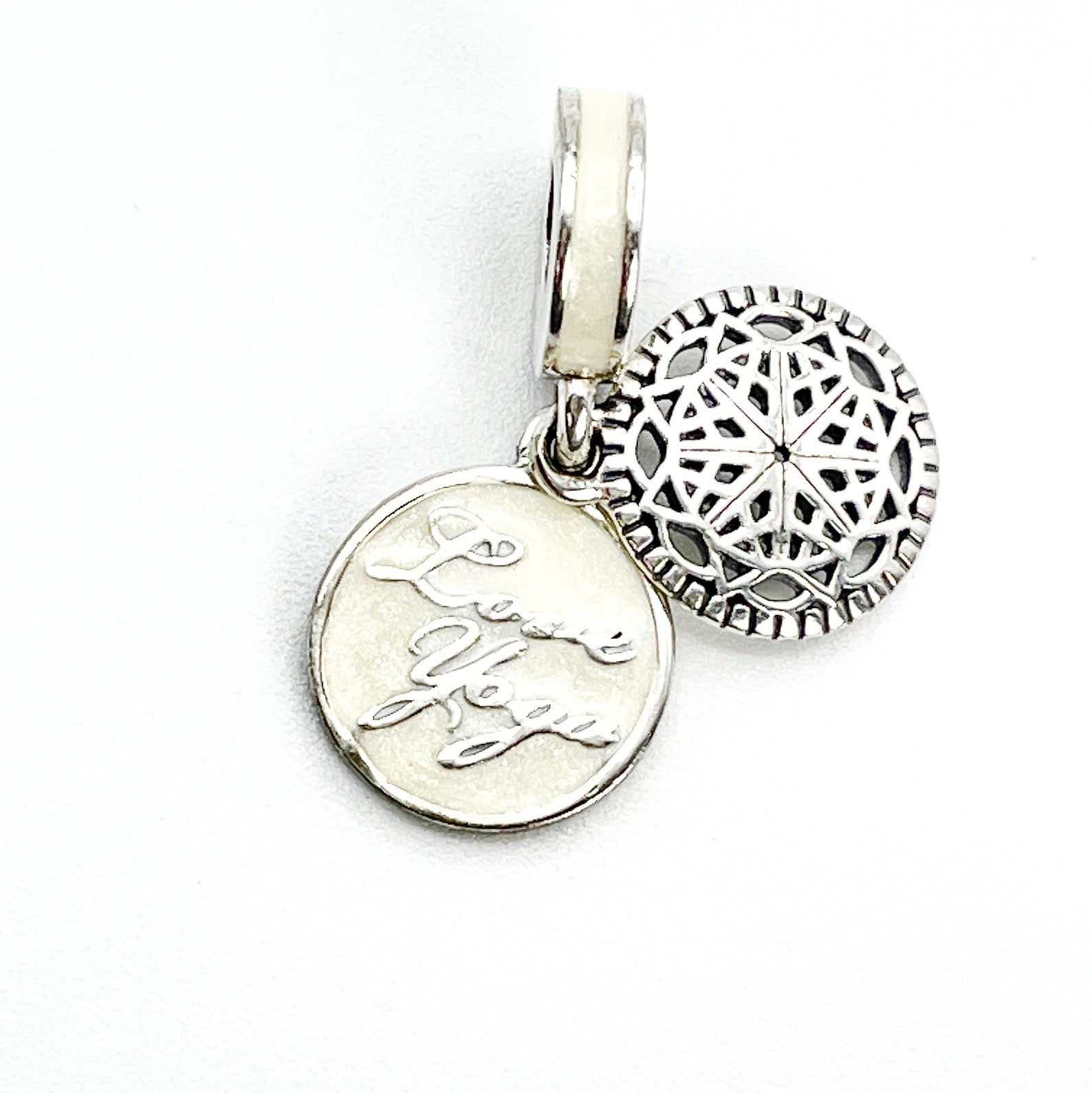 PANDORA Love Yoga Sterling Silber Anhänger mit weißer Emaille Etsy
