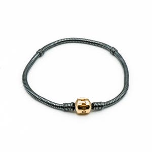 Pandora Retired 7.5-Inch Oxidized Bracelet With 14K Gold Clasp