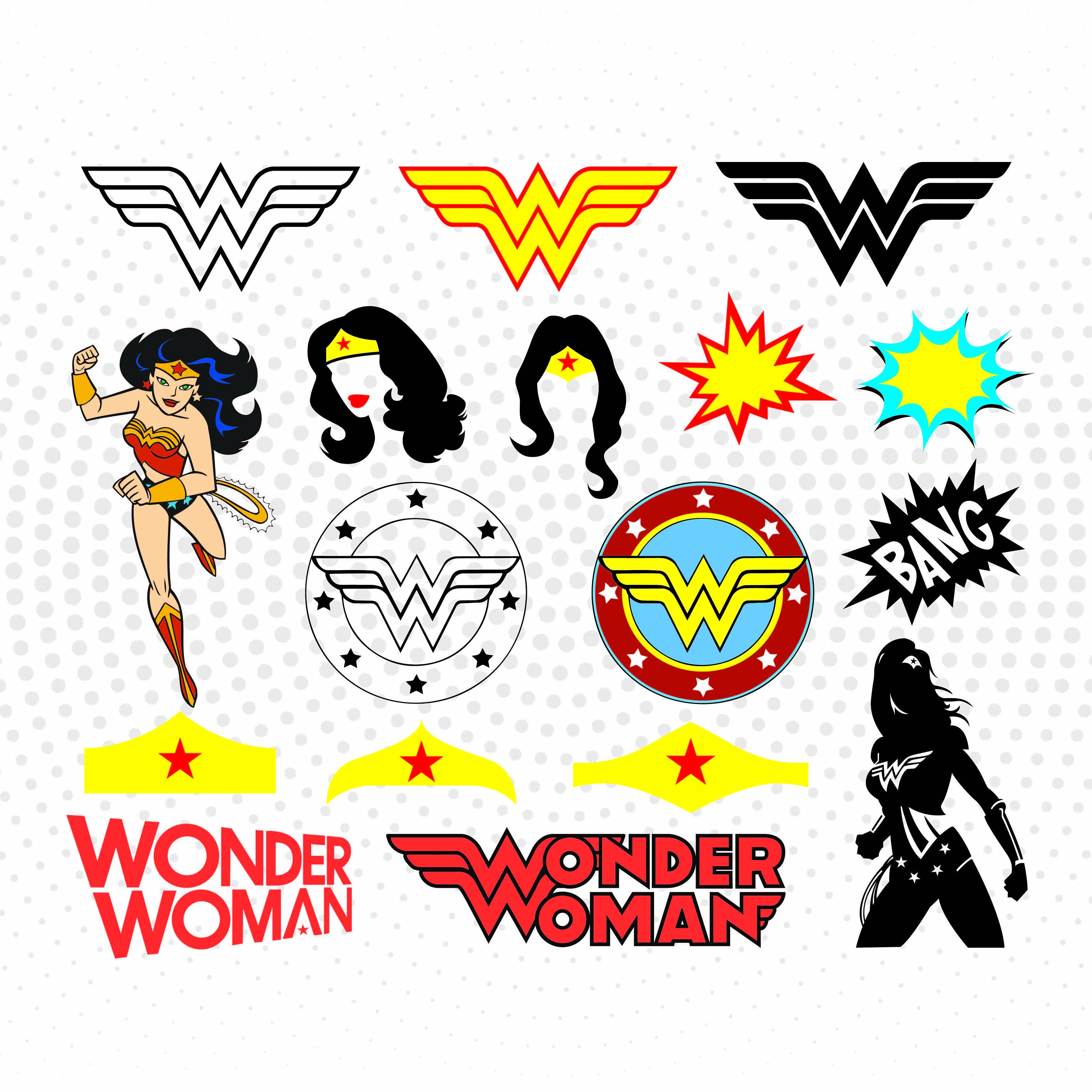 Wonder Woman SVG PNG DXF for Cut files Cricut Silhouettes | Etsy