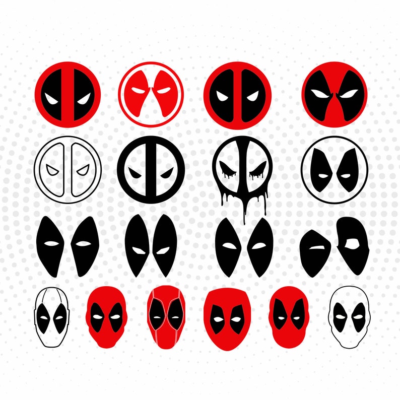 Deadpool Mask SVG PNG DXF for Cut files Cricut | Etsy