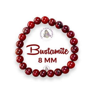 Bustamite Stone Strachable Bracelet 8MM with Velvet Pouch