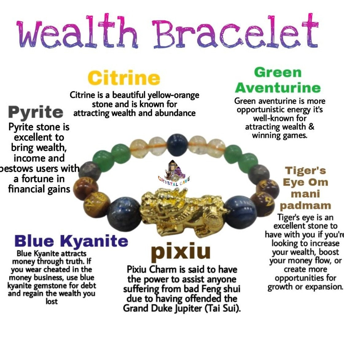 Money Magnet Natural Citrine & Green Aventurine 24K Gold Pixiu Lucky Bracelet Money Magnet Natural Citrine & Green Aventurine 24K Gold Pixiu Lucky Bracelet
