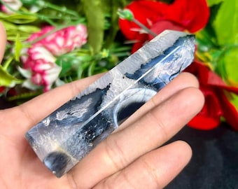 Black Sulemani Stone Tower Point Wand Healing Stone 92 Gram