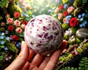 Kakortokite Crystal Stone Shpere Crystal Ball Orb 158 Grams