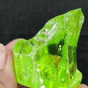 Green Smooth  Andara Monatomic Crystal  Rough Stone 73 Grams