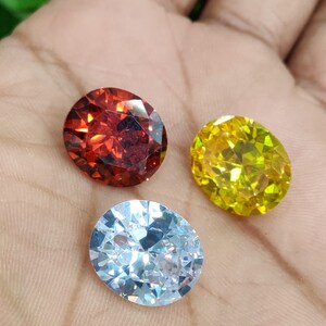 Truly White Layran  Andara Crystal, Red Andara Crystal,Solaris Yellow Andara Crystal 3 pcs oval cuting of andara crystal Gemstone 39 CARAT