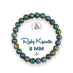 Rubin Kyanit Stein Strachable Armband 8 MM mit Samt Beutel