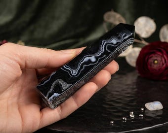 Black Sulemani Stone Tower Point Wand Healing Stone 97 Gram