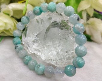 Ajoite Stone Round Bead Bracelet - Messina Mine Gemstone