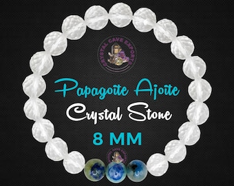 8MM Rare Papagoite AjoiteCrystal Stone Bracelet: High Vibration Goddess Energy
