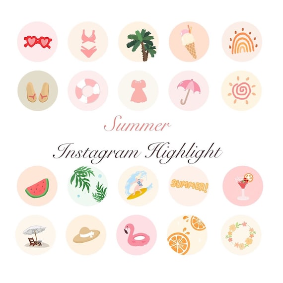 Boho Style Summer Instagram Story Highlight Cover Icons - Etsy España