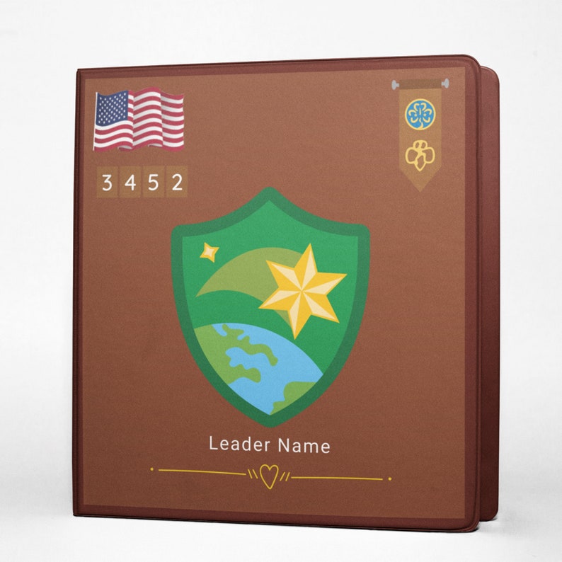 Girl Scout Brownie Troop Crest Binder Cover Printable Etsy