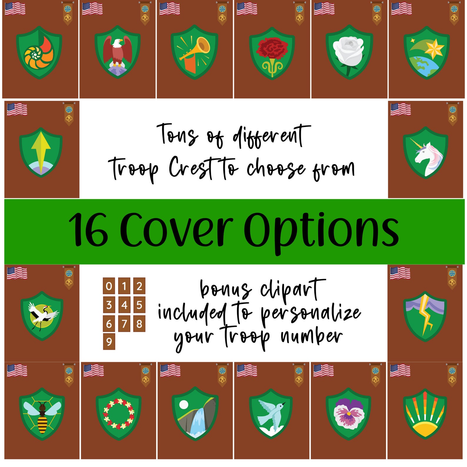 Girl Scout Brownie Troop Crest Binder Cover Printable Etsy Ireland