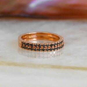 Black Diamond Wedding Band, Black Diamond Jewelry, Rose Gold Diamond Wedding Ring, Half Eternity Diamond Wedding Band, Diamond Wedding Band