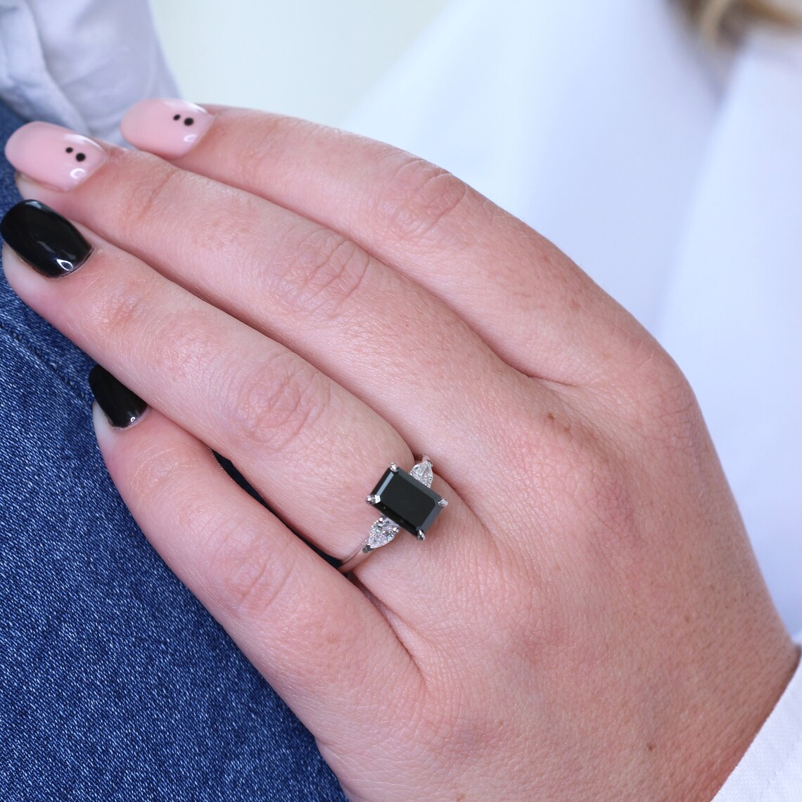 2 Carat Black Engagement Ring Alternative Engagement Ring Etsy