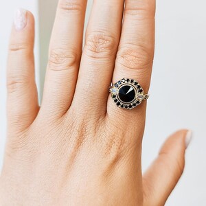 Engagement Rings Inverted Inverted Black Diamond Ring, Black Diamond Ring, Black Engagement Ring ...